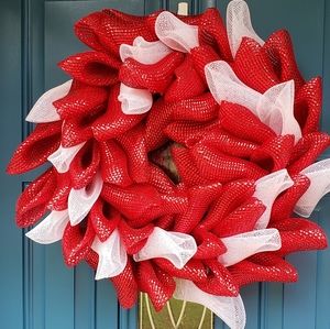 Candy Cane Ring Wreath Handmade